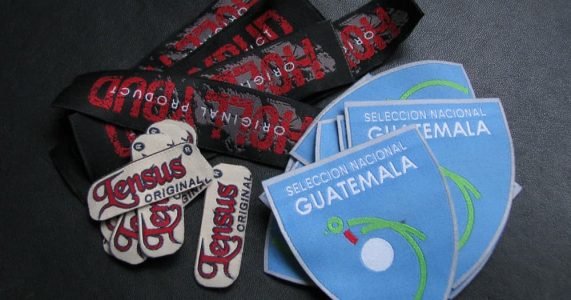 laser cutting garment labels and shield patches