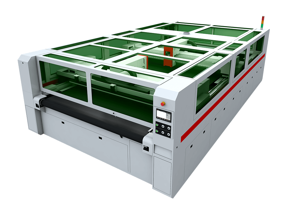 enclosed large format dual head co2 laser cutting machine