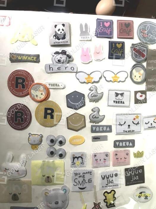 woven labels and applique laser cutting samples
