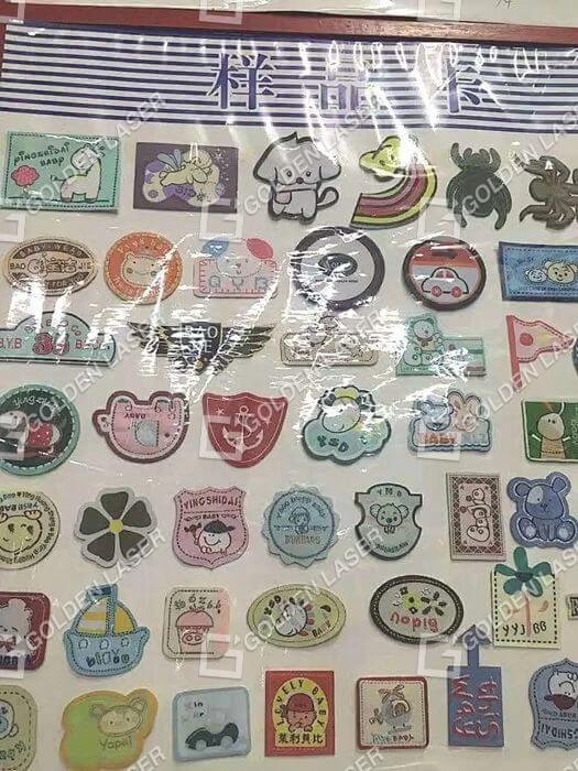 woven labels and applique laser cutting samples